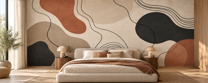 Contour Forms mural shown in a room